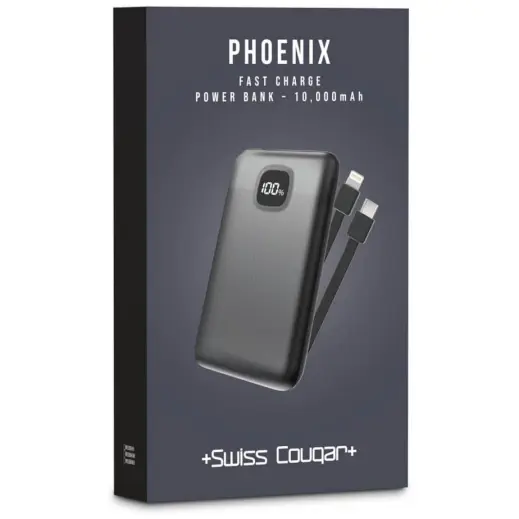 Swiss Cougar Phoenix Fast Charge 22.5W Power Bank - 10000mAh Gift Box